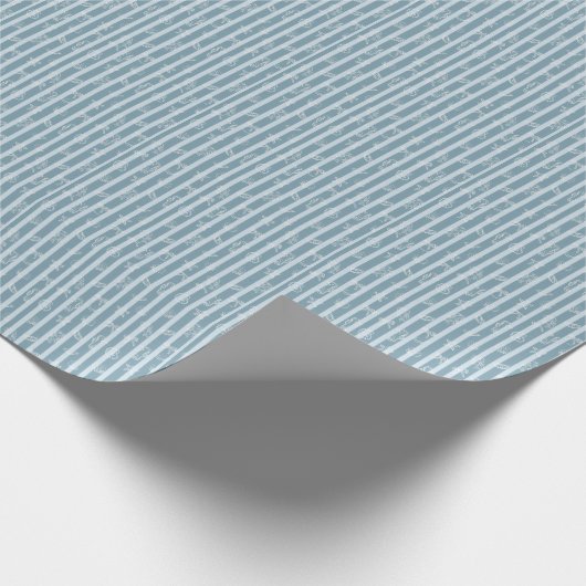 Papier Cadeau Coastal Nautical Pattern | Blue Sea Shell & Seahor (Coin)
