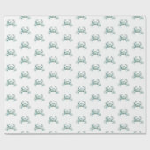 Papier Cadeau Coastal Watercolor Crab (Plat)