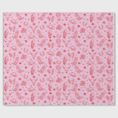 Papier Cadeau Coastère Cowgirl rose rouge (Plat)