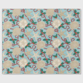 Papier Cadeau Coastère de Noël Coques de mer tropicale - Aqua (Plat)