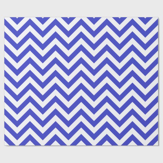 Papier Cadeau Cobalt Bleu Blanc XL Chevron ZigZag Motif (Plat)