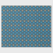 Papier cadeau Cobalt bleu et or fleur - Majestic (Plat)