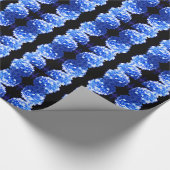 Papier Cadeau Cobalt bleu floral élégant bleu hydrangées (Coin)