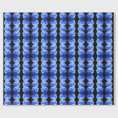 Papier Cadeau Cobalt bleu floral élégant bleu hydrangées (Plat)