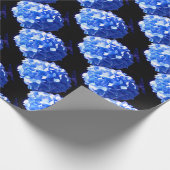 Papier Cadeau Cobalt bleu floral élégant bleu hydrangées (Coin)
