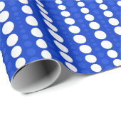 Papier Cadeau Cobalt Blue and White Polka Dots Wrapping Paper (Coin rond)