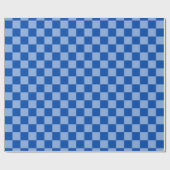 Papier Cadeau Cobalt Blue Checkerboard (Plat)