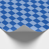 Papier Cadeau Cobalt Blue Checkerboard (Coin)