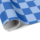 Papier Cadeau Cobalt Blue Checkerboard (Coin rond)