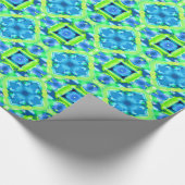 Papier Cadeau Cobalt Blue et Lime Green Tie Dye Motif (Coin)