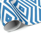 Papier Cadeau Cobalt Blue Moods Diamond Chevrons (Coin rond)