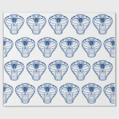 Papier Cadeau Cobra serpent bleu animal python venimeux (Plat)