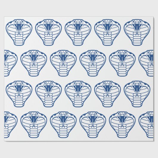 Papier Cadeau Cobra serpent bleu animal python venimeux (Plat)