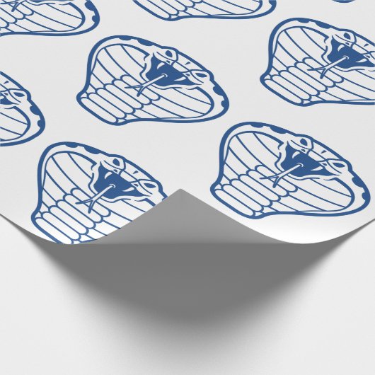 Papier Cadeau Cobra serpent bleu animal python venimeux (Coin)