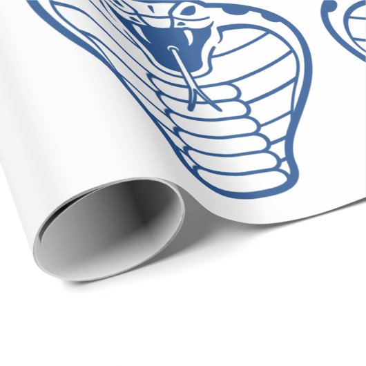 Papier Cadeau Cobra serpent bleu animal python venimeux (Coin rond)
