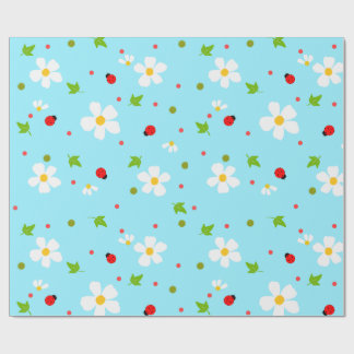 Papier Cadeau Coccinelle Jardin Floral Motif Sans Couture
