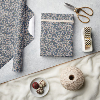 Papier Cadeau Coccinelles en bleu