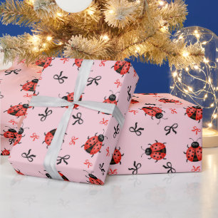 Papier Cadeau Coccinelles et rubans