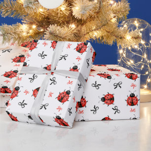 Papier Cadeau Coccinelles et rubans