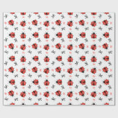 Papier Cadeau Coccinelles et rubans (Plat)
