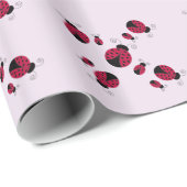 Papier Cadeau Coccinelles Fantaisistes (Coin rond)