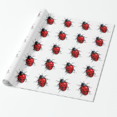Papier Cadeau Coccinelles, Ladybird : Illustration réaliste, (Déroulé)