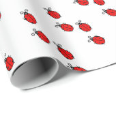 Papier Cadeau Coccinelles rouges (Coin rond)