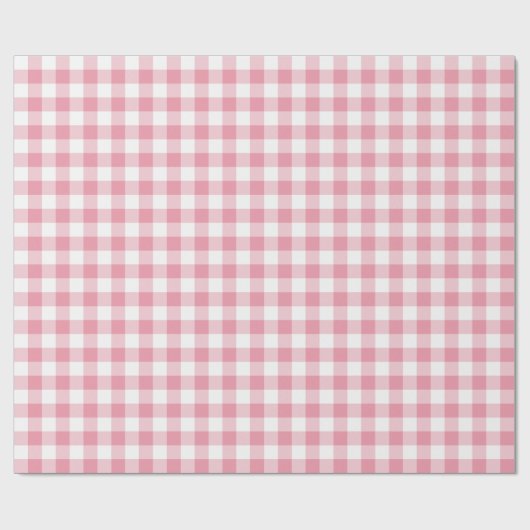 Papier Cadeau Coche En vichy 1 Pouce Rose (Plat)