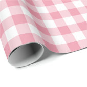 Papier Cadeau Coche En vichy 1 Pouce Rose (Coin rond)