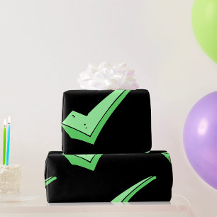 Papier Cadeau Coche Vert Symbole de Validation