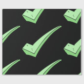 Papier Cadeau Coche Vert Symbole de Validation (Plat)