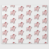 Papier Cadeau Cochon de Noël (Plat)