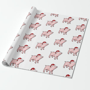 Papier Cadeau Cochon de Noël