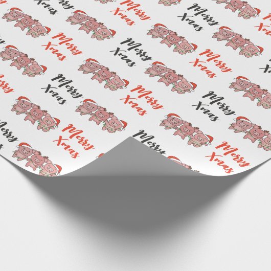 Papier Cadeau Cochon Noël Animaux de Noël Cochon Enveloppement d (Coin)