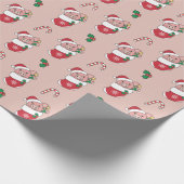 Papier Cadeau Cochon Noël Neige hiver Animaux Cochons Vacances C (Coin)
