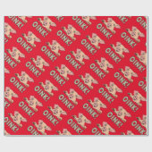 Papier Cadeau Cochon rose (Plat)