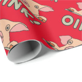 Papier Cadeau Cochon rose (Coin rond)