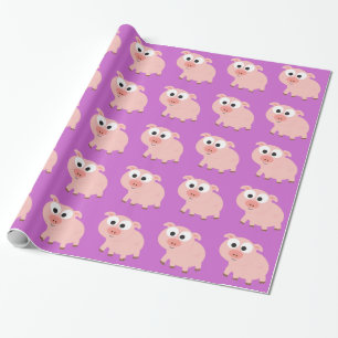 Papier Cadeau Cochon rose mignon