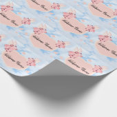 Papier Cadeau Cochon volant mignon avec ailes quand les porcs vo (Coin)