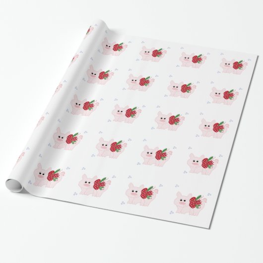 Papier Cadeau Cochonnet de fête (Déroulé)