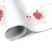Papier Cadeau Cochonnet de fête (Coin rond)