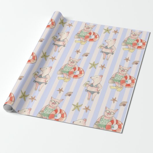 Papier Cadeau Cochons (Déroulé)