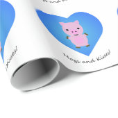 Papier Cadeau Cochons et baisers (Coin rond)