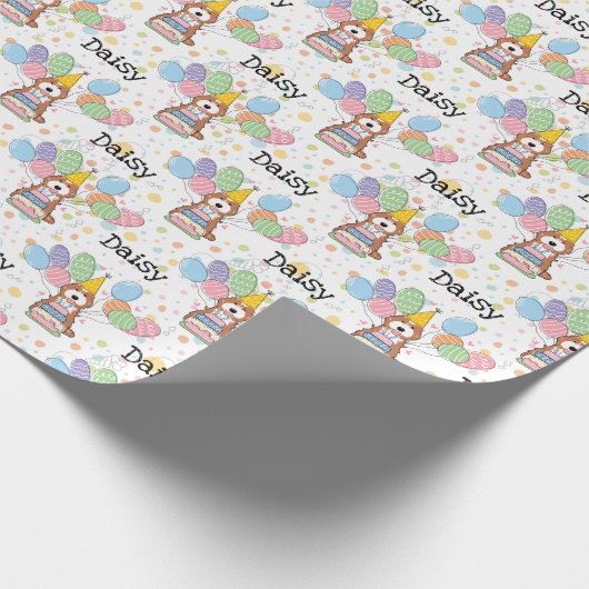 Papier Cadeau Cockapo blanc rouge Cavapoo Chien Anniversaire (Coin)