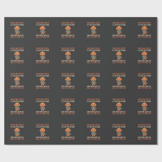 Papier Cadeau Cockapoo Amoureux de Café Drôle (Plat)