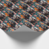 Papier Cadeau Cockapoo aux roses du cœur Saint-Valentin (Coin)