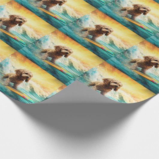 Papier Cadeau Cockapoo Beach Surf Paining (Coin)