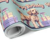 Papier Cadeau Cockapoo Chien Coloré (Coin rond)