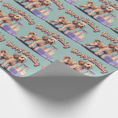 Papier Cadeau Cockapoo Chien Coloré (Coin)
