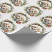 Papier Cadeau Cockapoo Christmas Wreath Festive Pup (Coin)